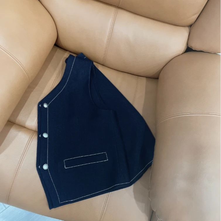 二哥二嫂【牛仔马甲】休闲百搭气质复古牛仔马甲