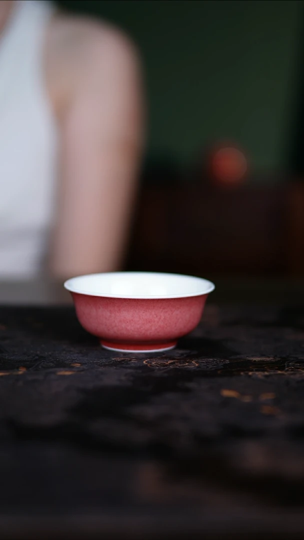杯子景德镇纯手工陶瓷豇豆红