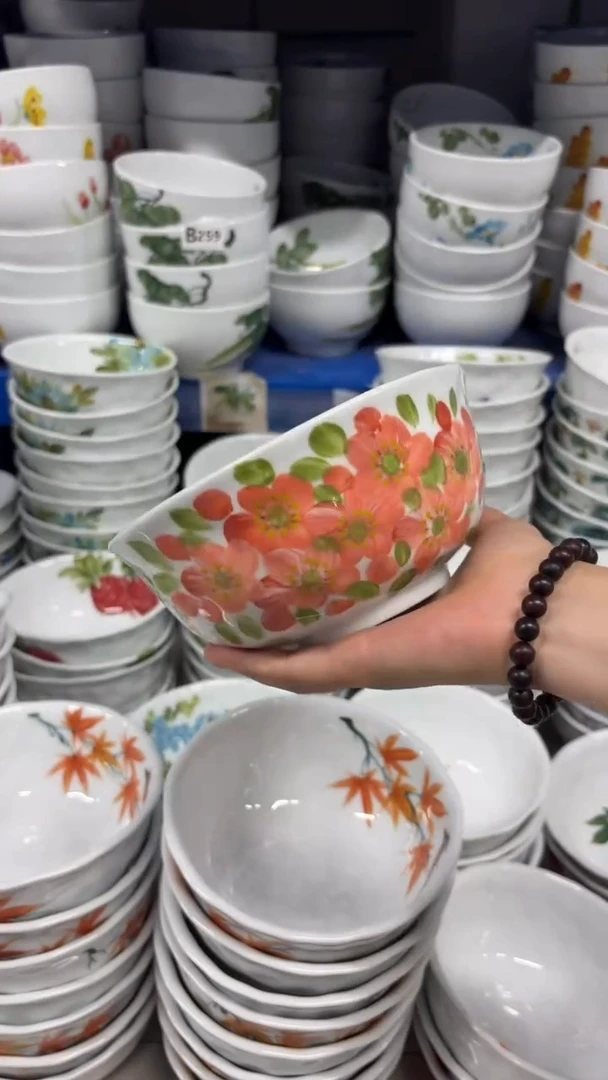 瓷片景德镇陶瓷食品级手绘釉中彩-捏捏碗