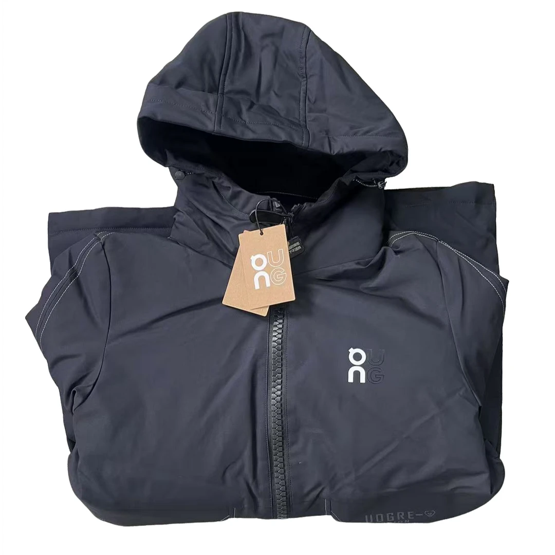 连帽冲锋款！三防面料！户外防寒羽绒样版中长款保暖衣裤-090