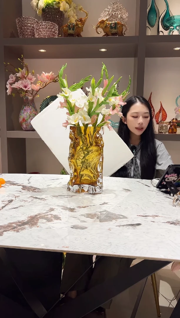 琥珀冰川艺术花瓶（不含花）