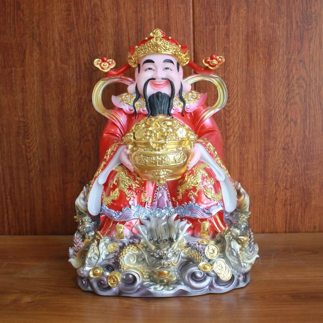 家用店铺招财供奉乔迁开业礼物武财神彩绘神像鎏金福禄财神摆摆设