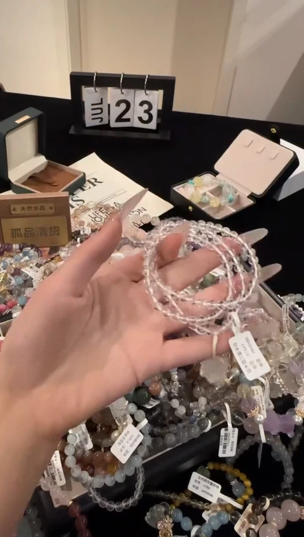 水晶手串合金白水晶三圈x1549