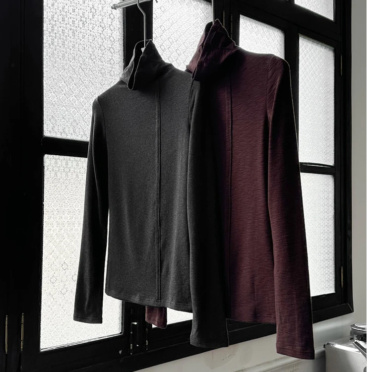 GershonBram 云感莫代尔女高领长袖T恤(A50103494XP-L1-KJ)