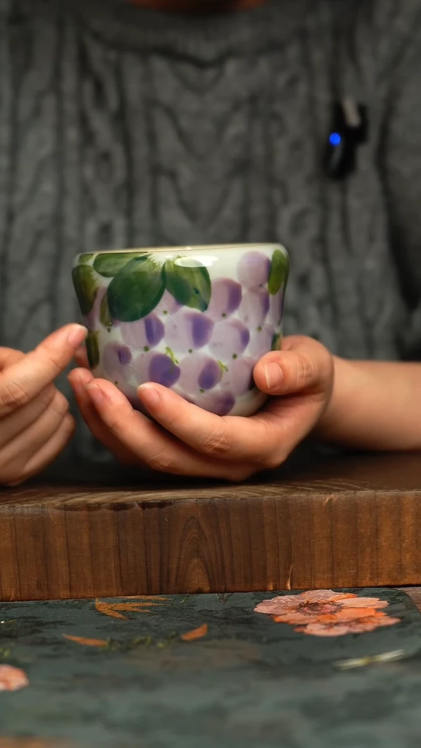 杯釉下彩手工手绘同款陶器