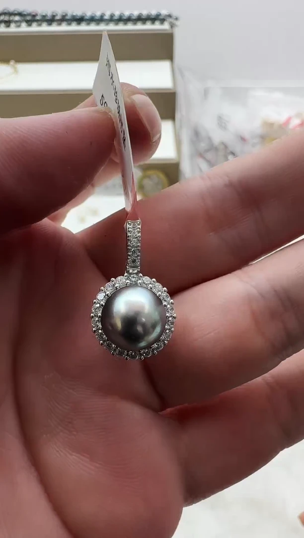【闪购商品】海水珍珠AQ银S925镶嵌海水珍珠吊坠@@HD224