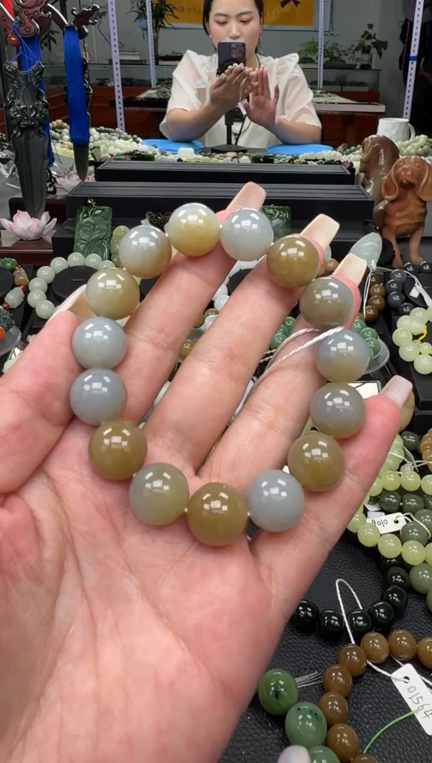 手链未镶嵌和田玉新疆楼兰三色卡14