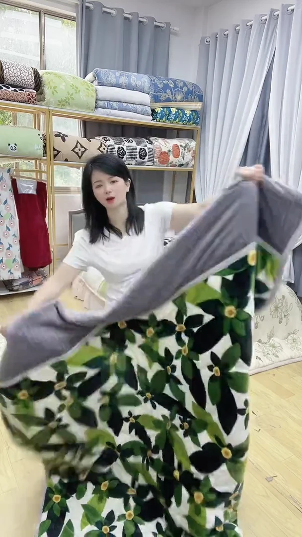 180绿花被子