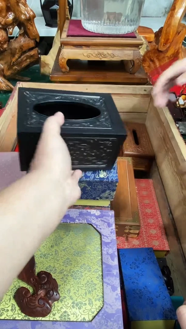 木质紫光檀纸巾盒