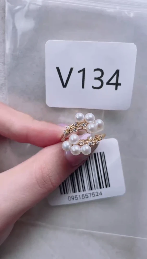 【闪购商品】淡水珍珠戒指银S925镶嵌V134