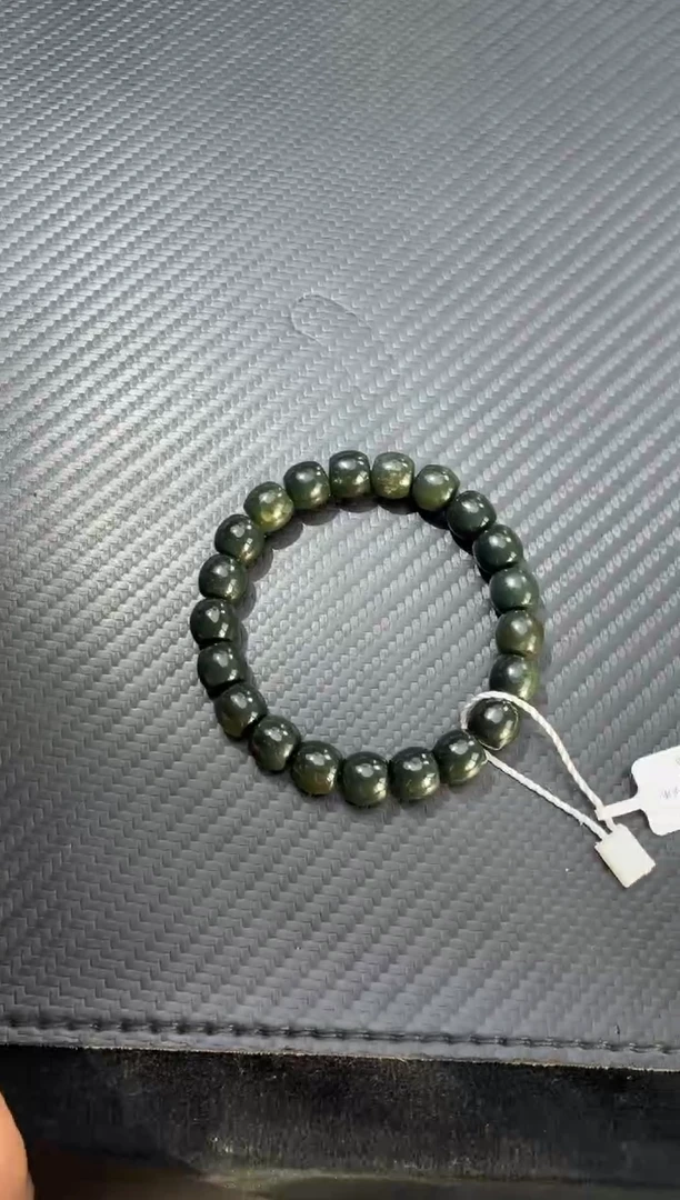 未镶嵌手链和田玉大****鸭若羌黑青卡10手串微色差