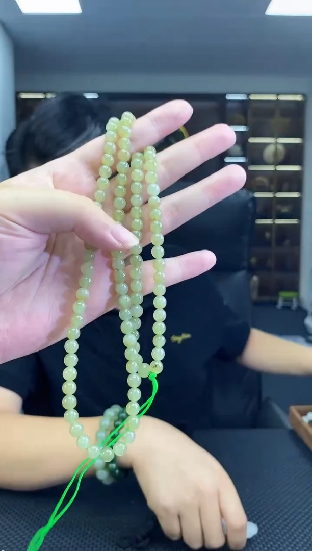 颈饰未镶嵌和田玉108链子卡6清货3