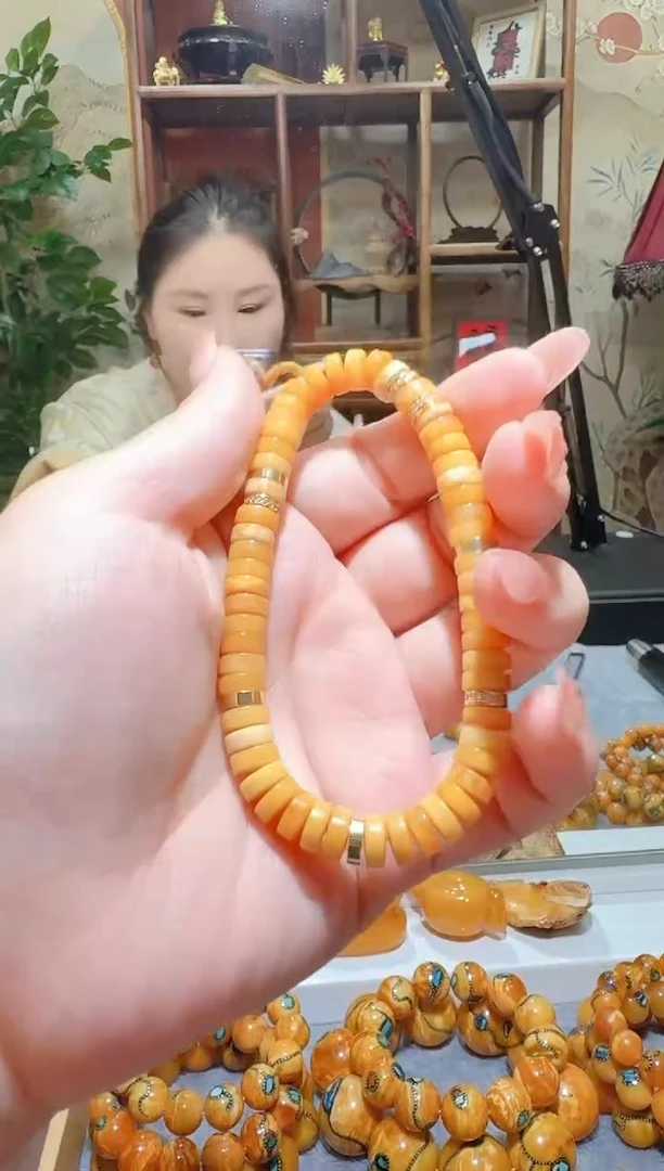 蜜蜡颈饰未镶嵌9750天然蜜蜡珠宝奇石全都保真