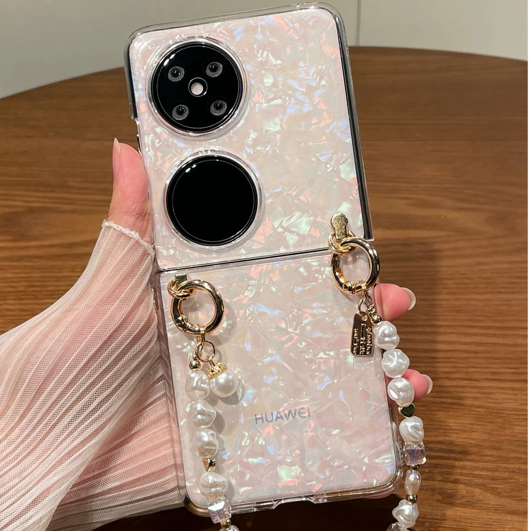 适用华为pocket2手机壳贝壳纹p50pockets折叠屏purax小米mixflip2