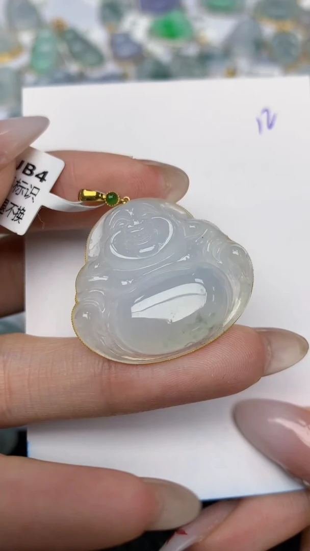 【闪购商品】翡翠颈饰18K金镶嵌 天然翡翠A货