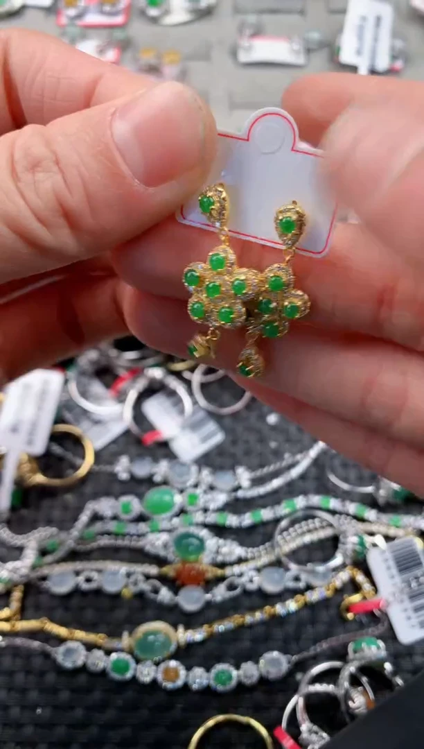 银S925镶嵌戒指翡翠5         1