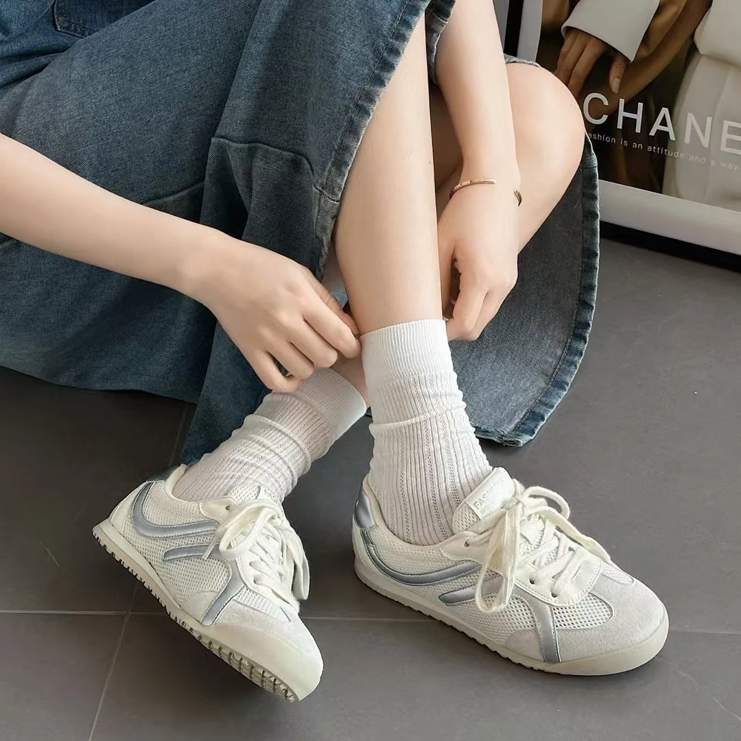 【欧若少女】网面薄底运动德训鞋夏季透气休闲百搭板鞋