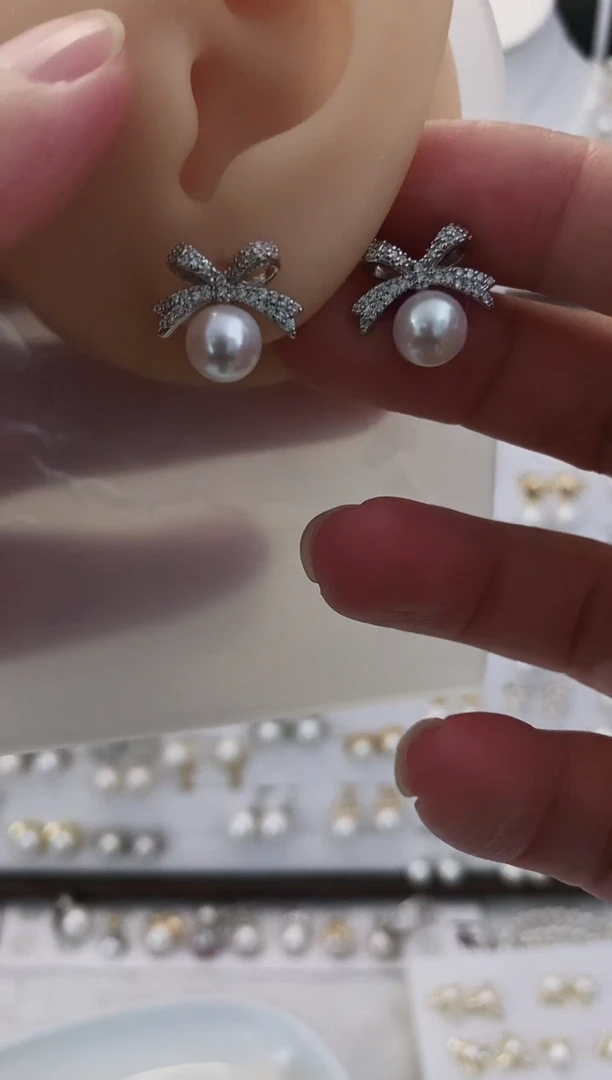 合金耳饰淡水珍珠24