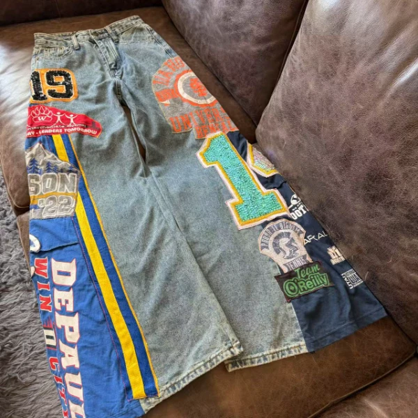 A328 美式运动时尚休闲百搭夏季潮流印花裤子