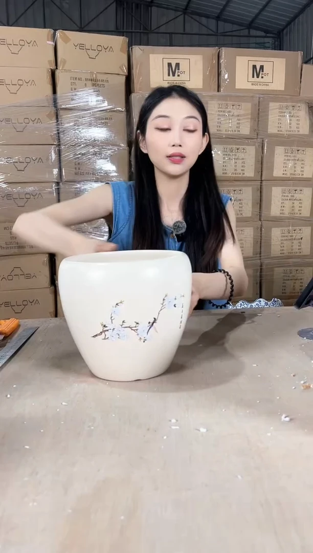 蛋型喜上米黄中号19x19