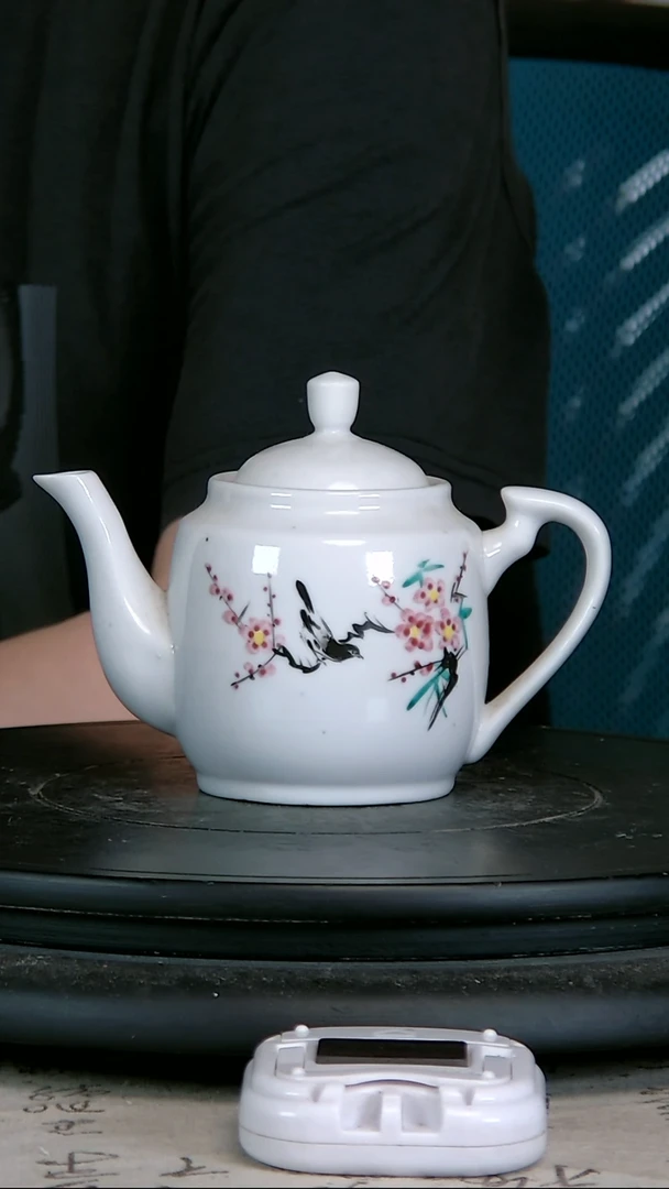 粉彩精绘花鸟图壶