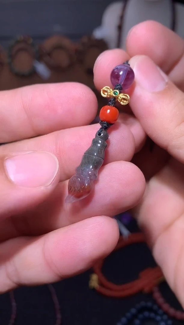 未镶嵌珠宝半成品水晶极光文昌笔挂坠