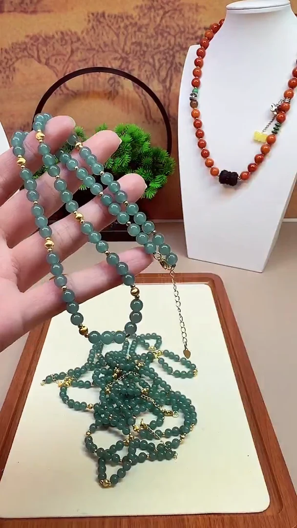 颈饰14K金镶嵌翡翠X180