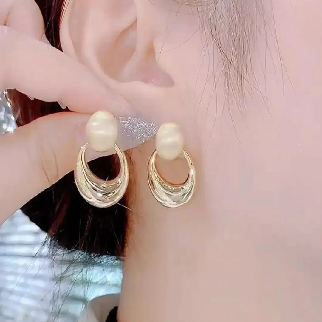 【专柜轻奢】新款潮耳饰时尚椭圆耳钉高级感气质百搭银针耳环