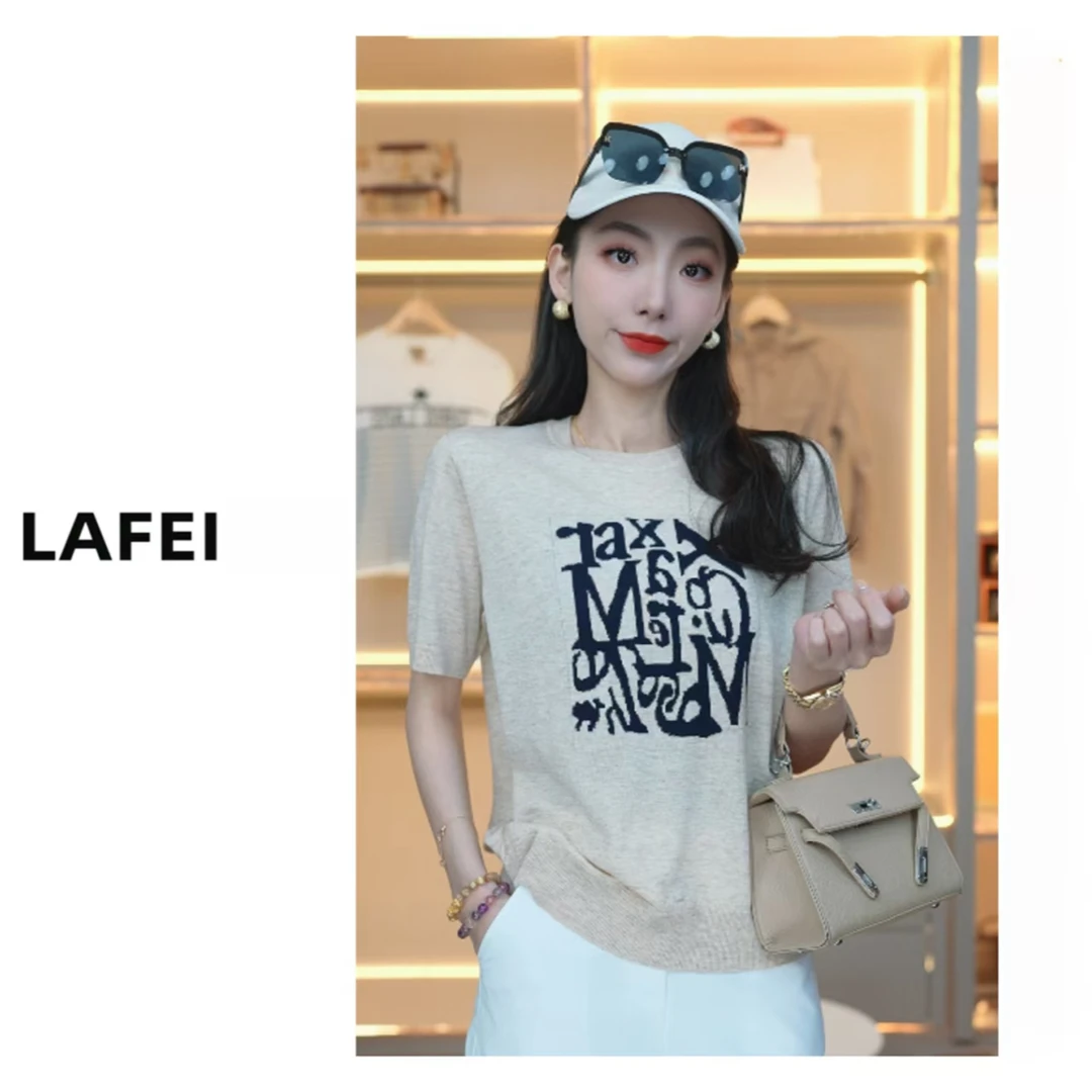 [Max短袖]夏季新款圆领短袖针织上衣短袖T恤