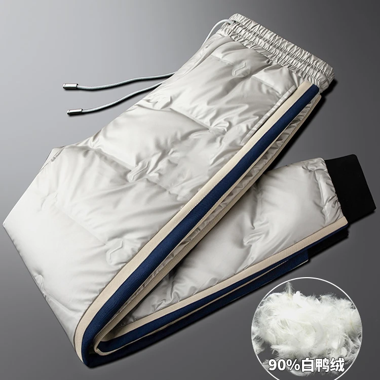 路茨梅帕冬季男女同款羽绒裤男士外穿保暖加厚修身小脚防风裤子潮
