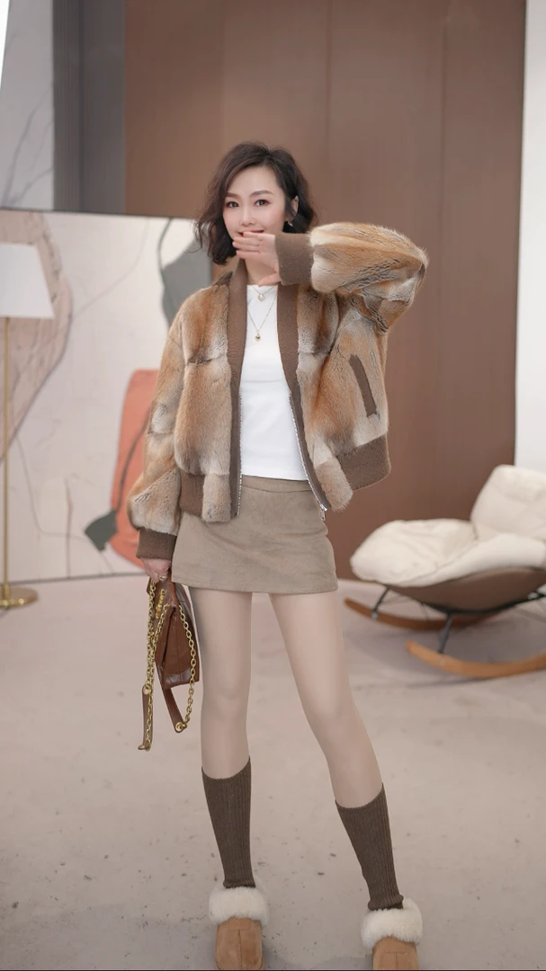 【F WANXIA菲克】中古款原色青根貂设计款2024新款外套LF168238