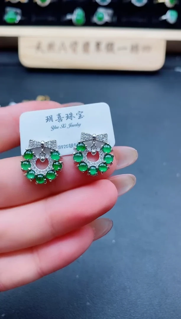 银S925镶嵌戒指翡翠1