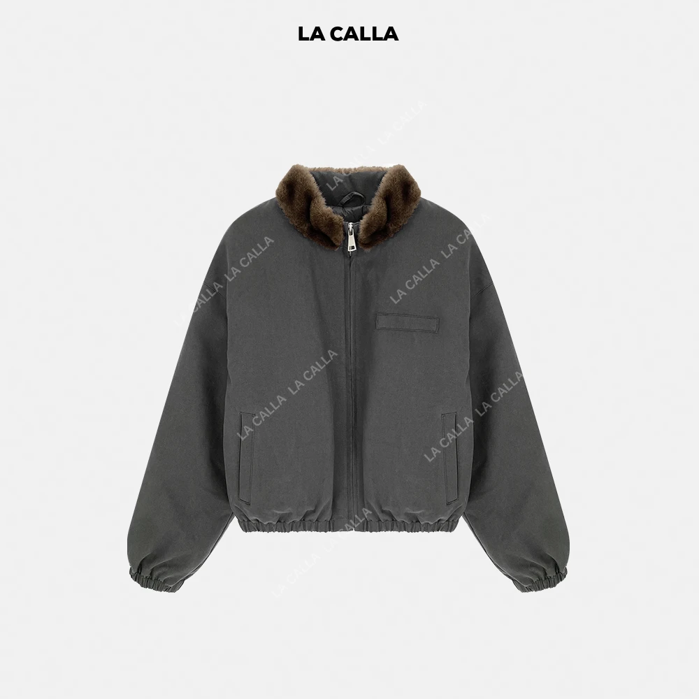 LA CALLA【重磅福利】极简毛领短款修身派克鸭绒服WD25W57