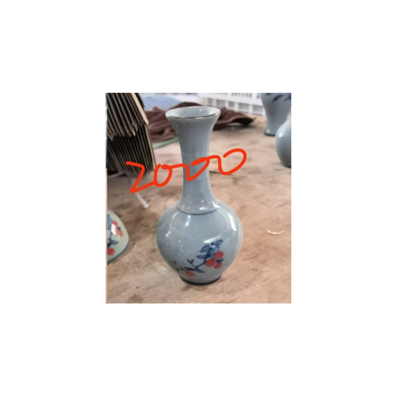 G2727-柿柿如意哥窑复古青花花插瓶SYY