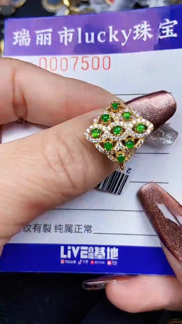 颈饰银S925镶嵌翡翠7500
