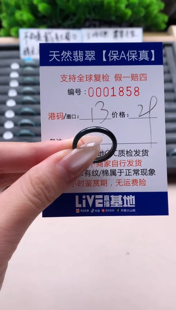 未镶嵌戒指翡翠天然  1858