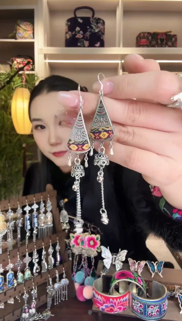 刺绣纯手工民族风耳环