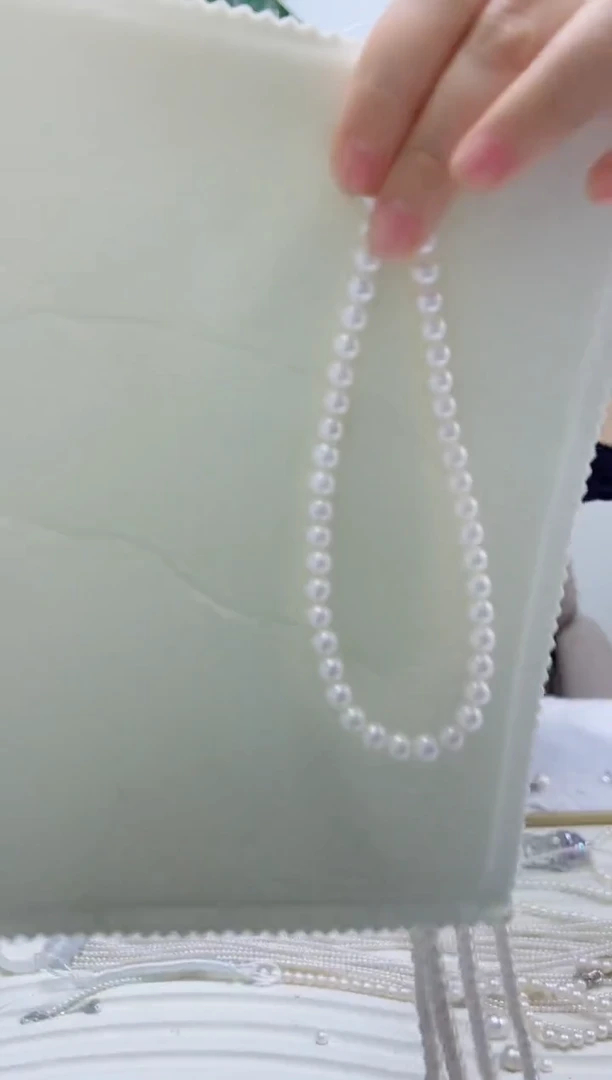 项链银S925镶嵌淡水珍珠7-8项链