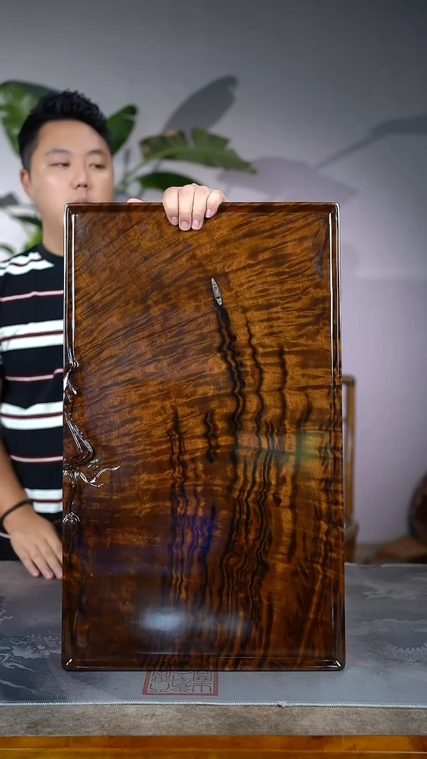 金丝楠113号阴沉满水波藏品级孤舟山水湿泡茶盘62.4/37.3/5