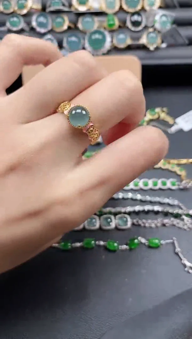 翡翠戒指银S925镶嵌51511*-20