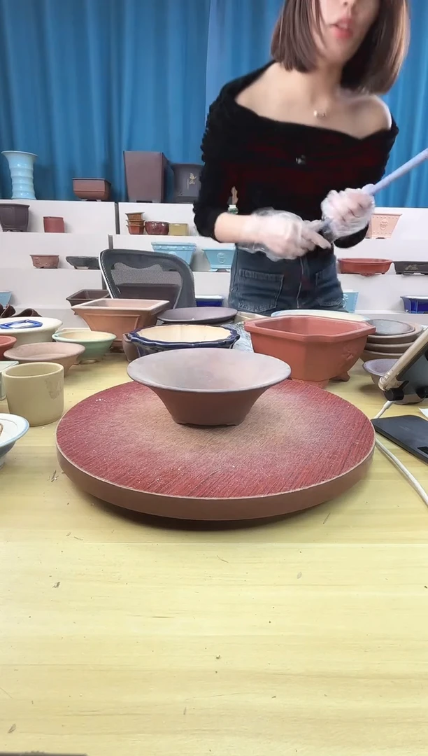 紫砂花盆浅草紫砂花盆微瑕
