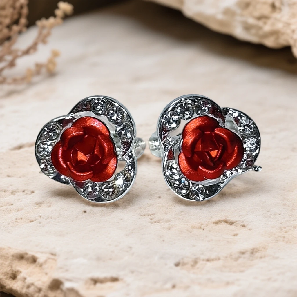 合金合成锆石耳饰 女优雅小众手工轻奢耳饰