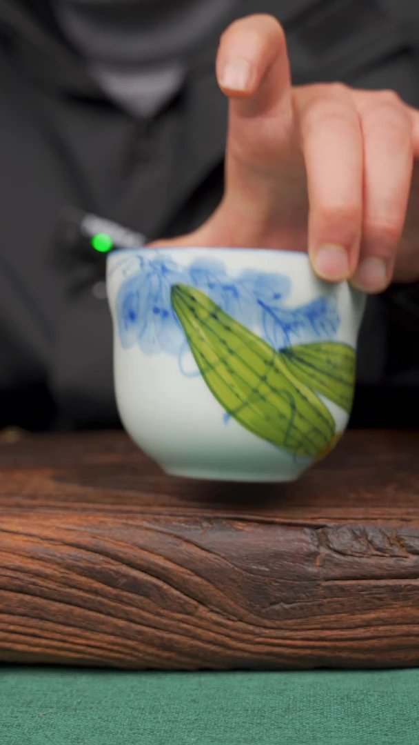 【闪购商品】瓷片45寻一缕瓷香杯釉下手工手绘瓷器