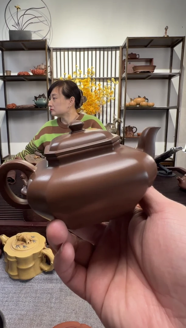 【闪购商品】紫砂茶壶革革泥矮八方壶320CC