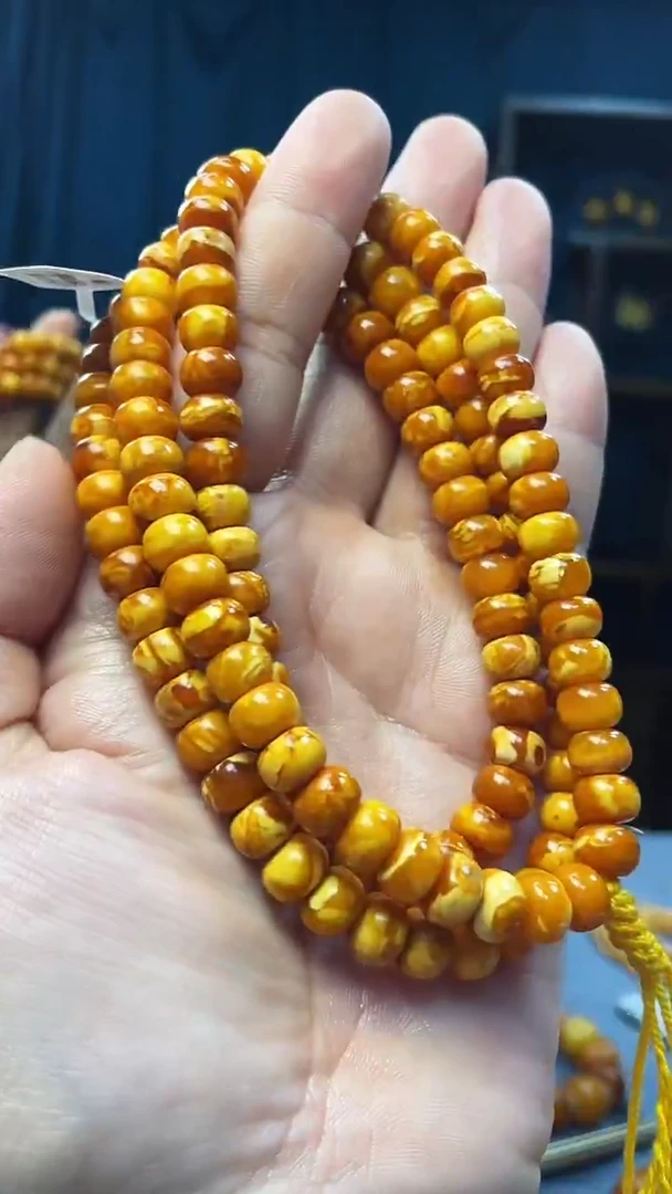 琥珀颈饰未镶嵌蜜蜡老型佛珠