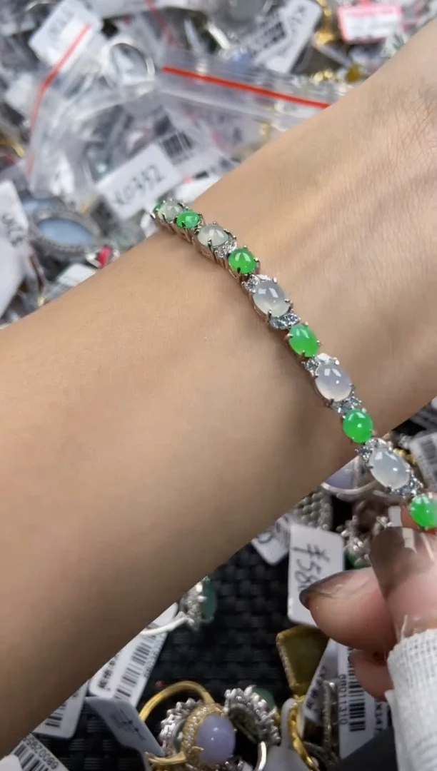 银S925镶嵌戒指翡翠222    3