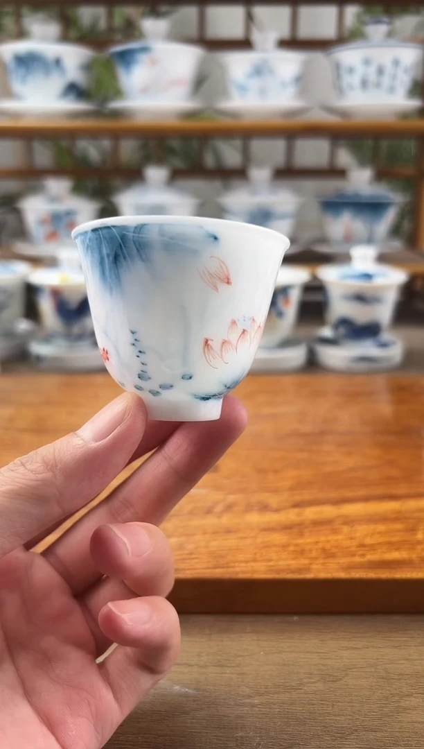 时**铁微瑕高冰蓝莲闻香杯1个