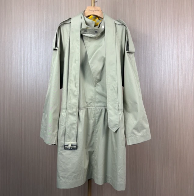 99新 BURBERRY/博柏利 卡其色纯棉女士风衣 UK4 36 15388476