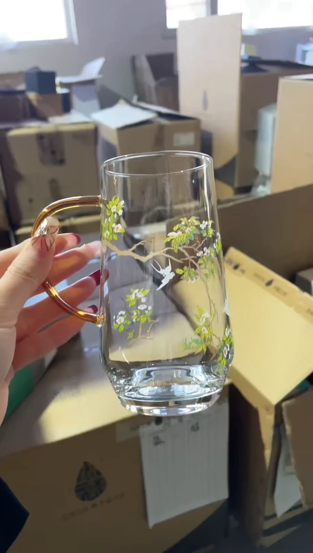 【闪购商品】九河春意绿茶杯梨花白燕黄把