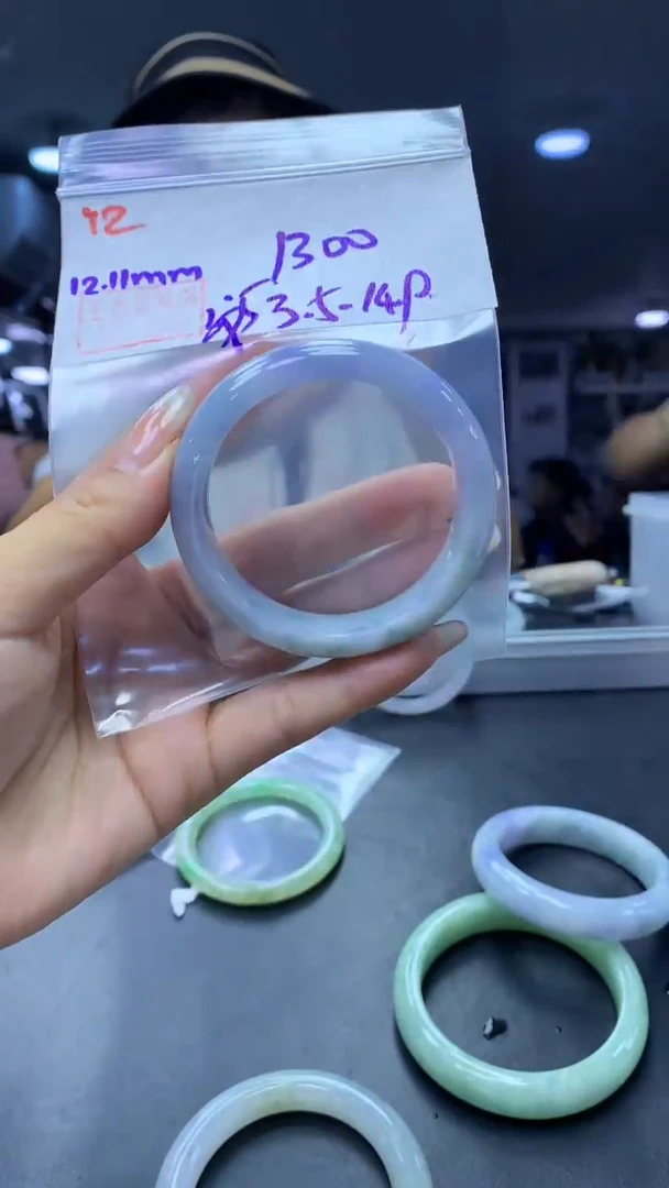 未镶嵌定制翡翠72手镯53.5纹+1300元+拍一发一